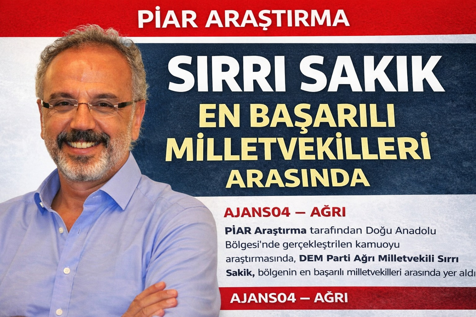 Sırrı Sakık Doğuanadolu'da En Başarılı Milletvekilleri Arasında Gösterildi