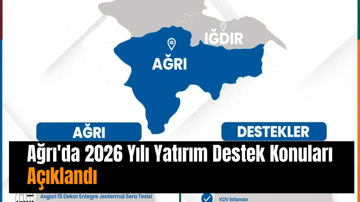 Ağrı'da 2026 Yılı Yatırım Destekleri Açıklandı