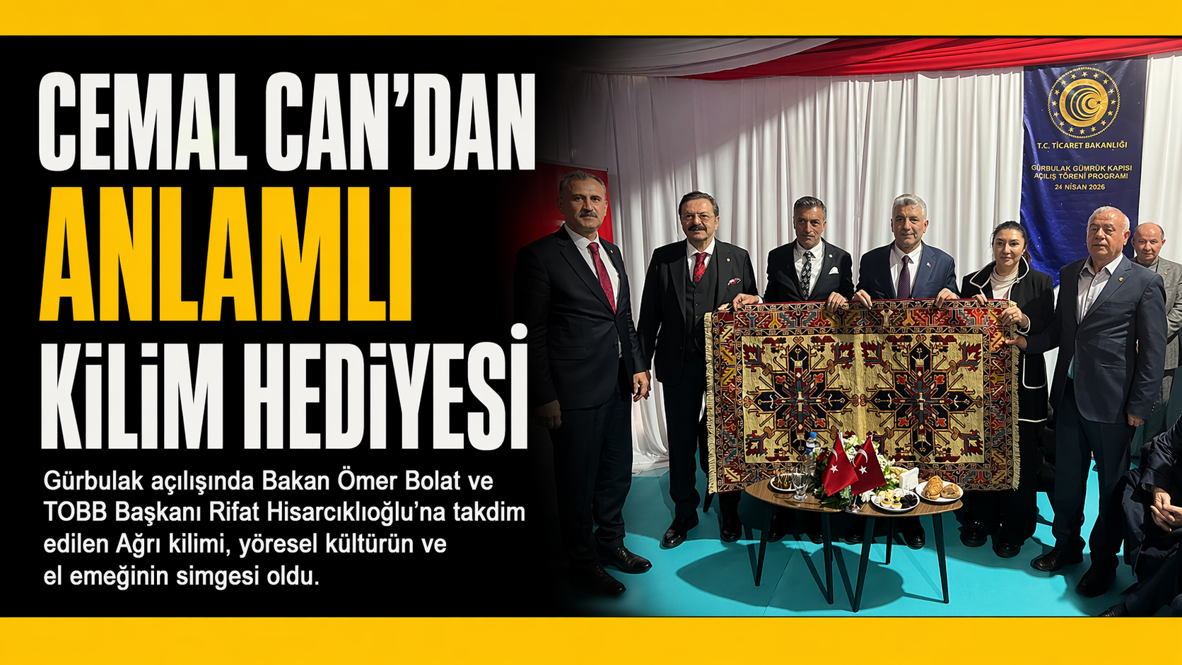 Cemal Can: Ağrı’nın Kilim Kültürünü Bakan Bolat ve Hisarcıklıoğlu’na Tanıttık