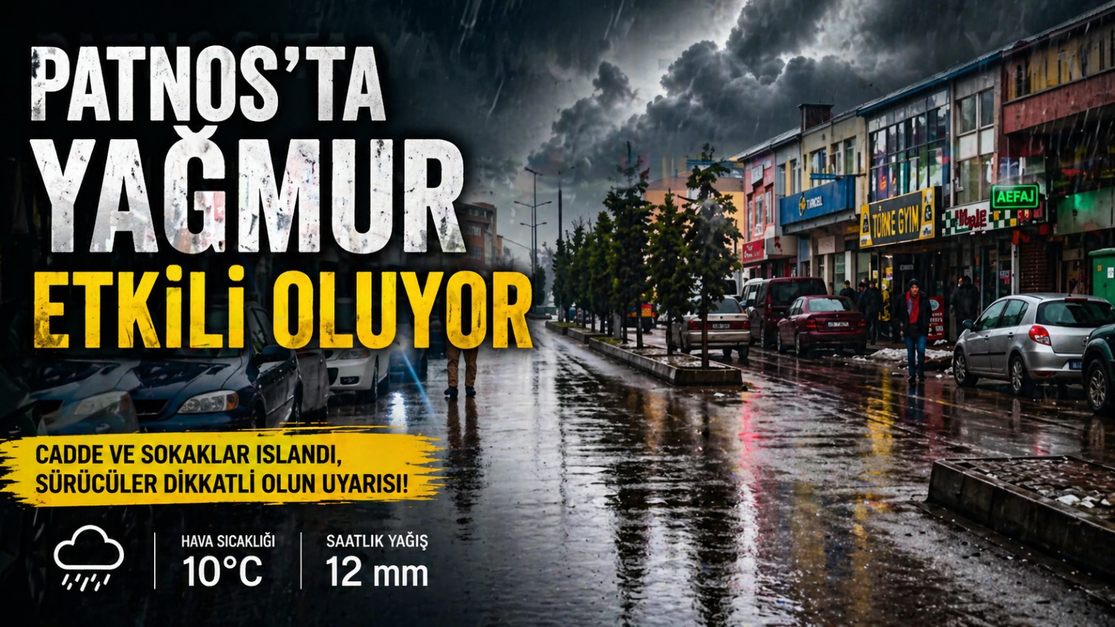 Patnos'ta Yağmur Hayatı Olumsuz Etkiledi