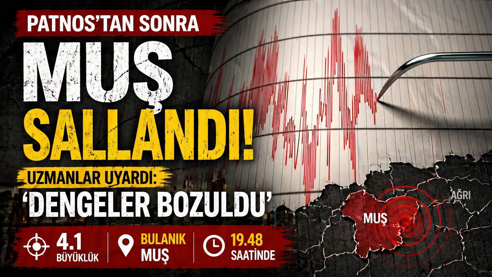 Patnos’tan Sonra Muş Sallandı: Doğu Anadolu’da Deprem Hareketliliği Endişesi
