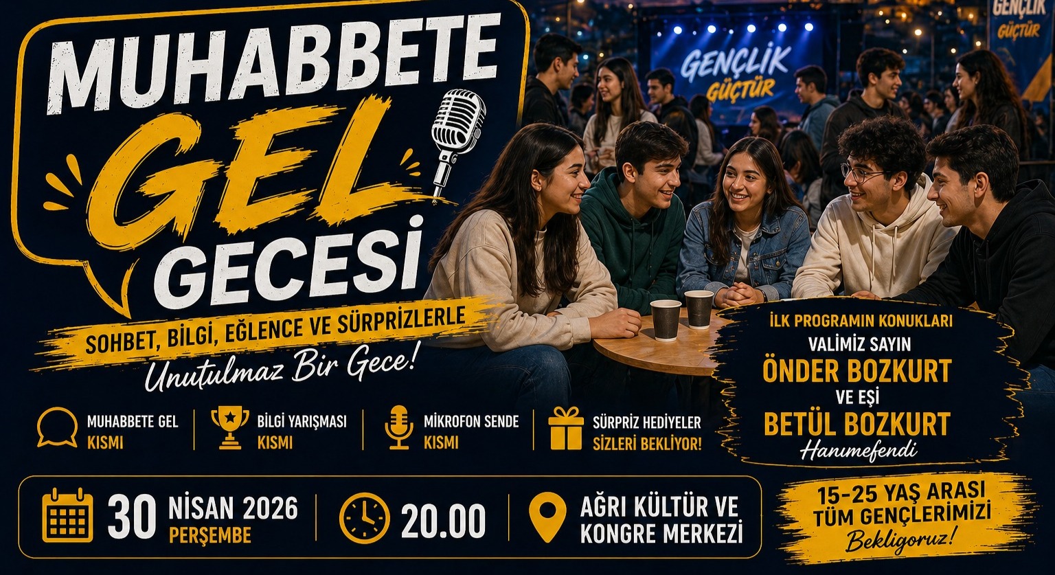 Vali Önder Bozkurt Gençlerle “Muhabbete Gel” Gecesinde Buluşacak