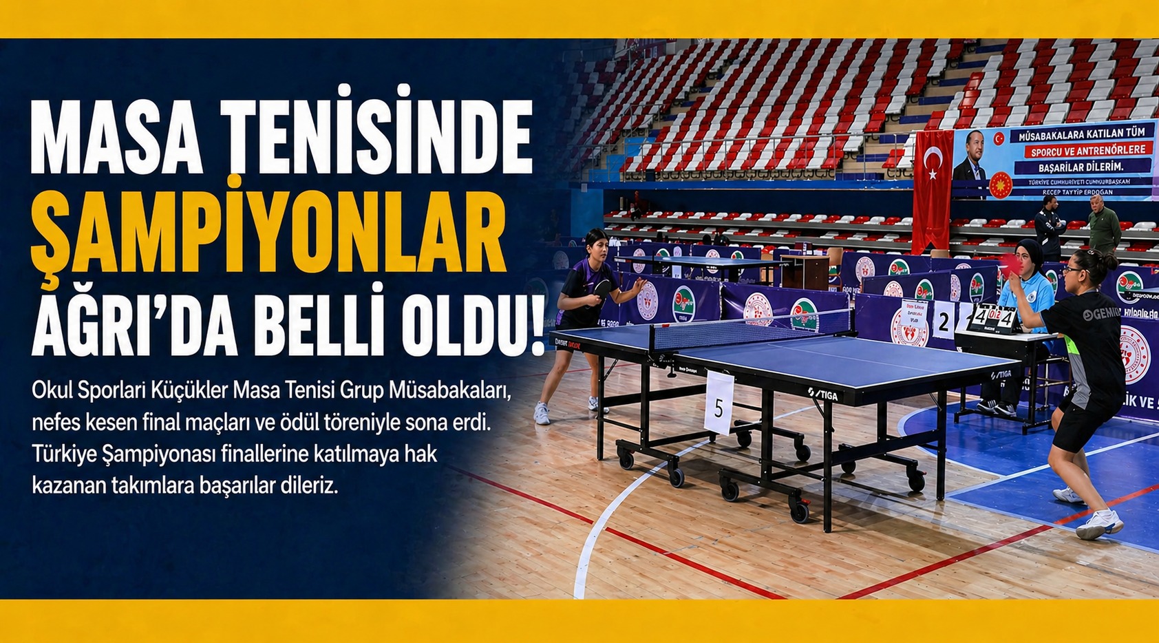 Masa Tenisinde Şampiyonlar Ağrı’da Belli Oldu