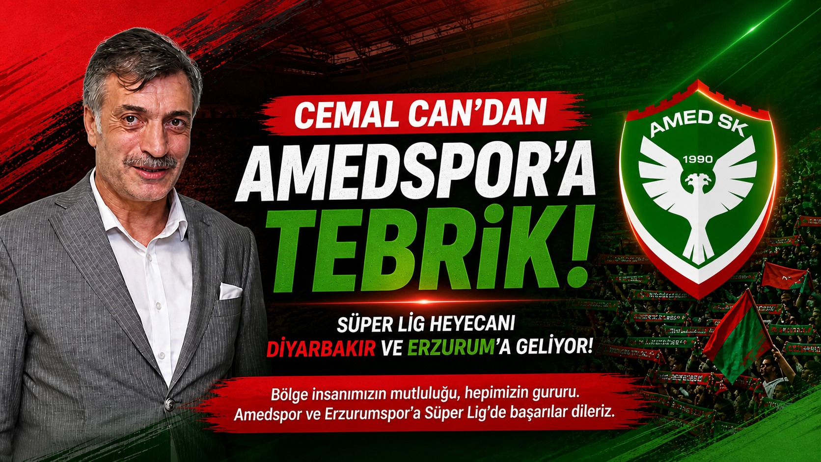 Doğubayazıt Ticaret ve Sanayi Odası Başkanı Cemal Can’dan Amedspor’a Tebrik