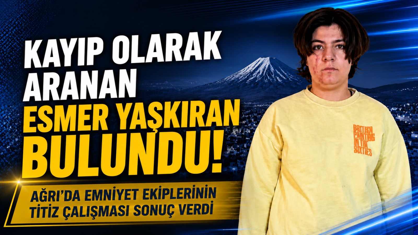 Ağrı Emniyeti Seferber Oldu: Kayıp Esmer Yaşkıran Sağ Salim Bulundu