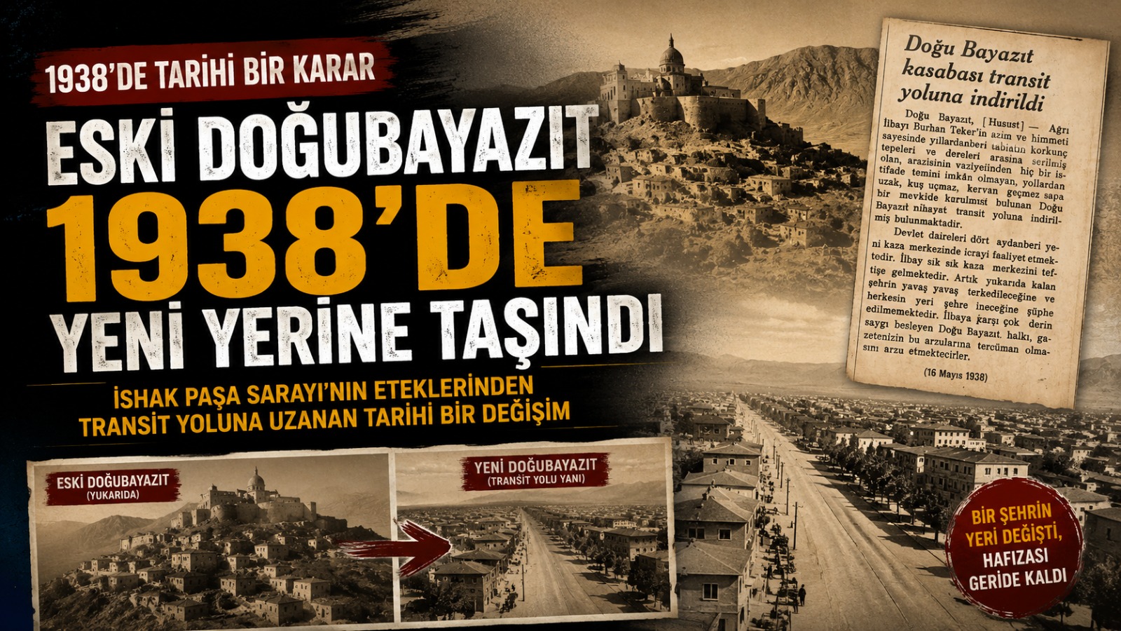Eski Doğubayazıt 1938'de Yeni Yerine Taşındı