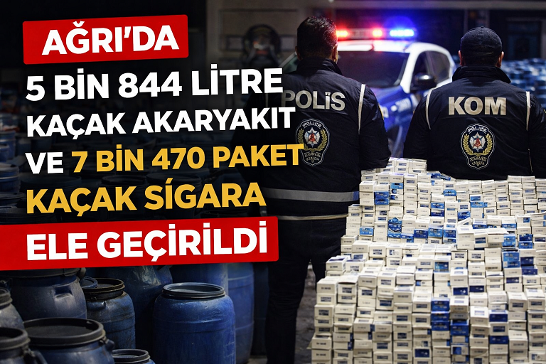 Ağrı'da Kaçak Akaryakıt Operasyonu 6 Ton Kaçak Mazot