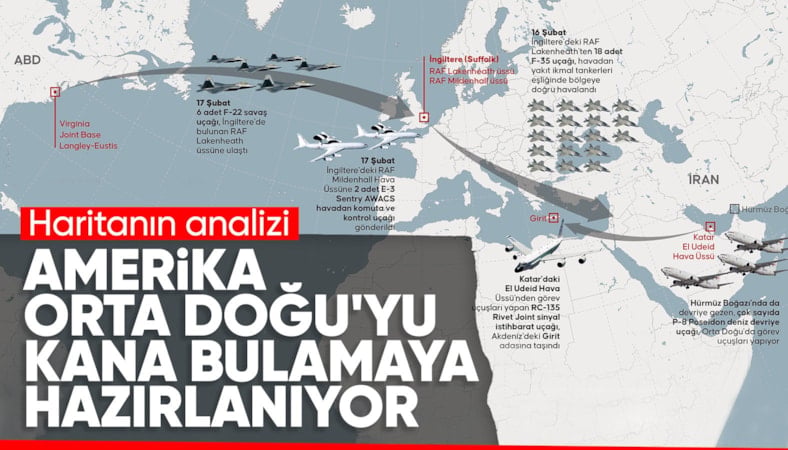 ABD'den Orta Doğu'ya dikkat çeken sevkiyat: Onlarca savaş uçağı gönderdi
