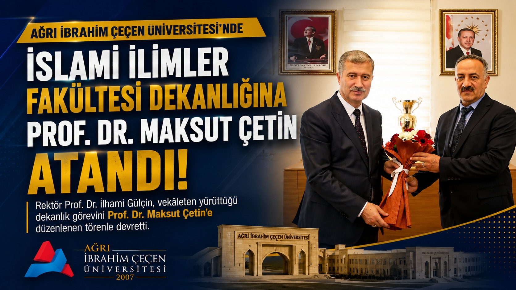 Ağrı İbrahim Çeçen Üniversitesi’nde Prof. Dr. Maksut Çetin’e Yeni Görev