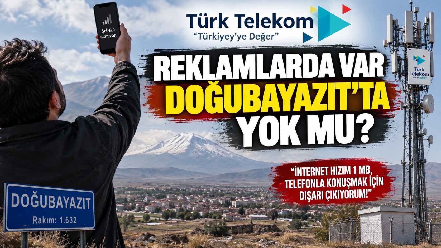 Türk Telekom’un Reklamına Doğubayazıt’tan İnternet Hızı Tepkisi