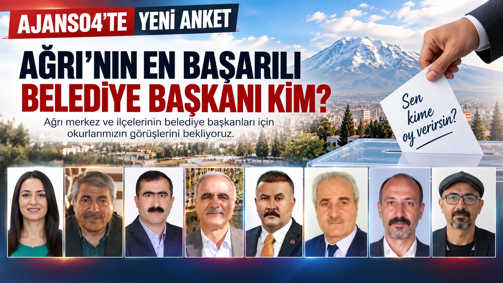 AJANS04’ten Yeni Anket: Ağrı’nın En Başarılı Belediye Başkanı Kim?