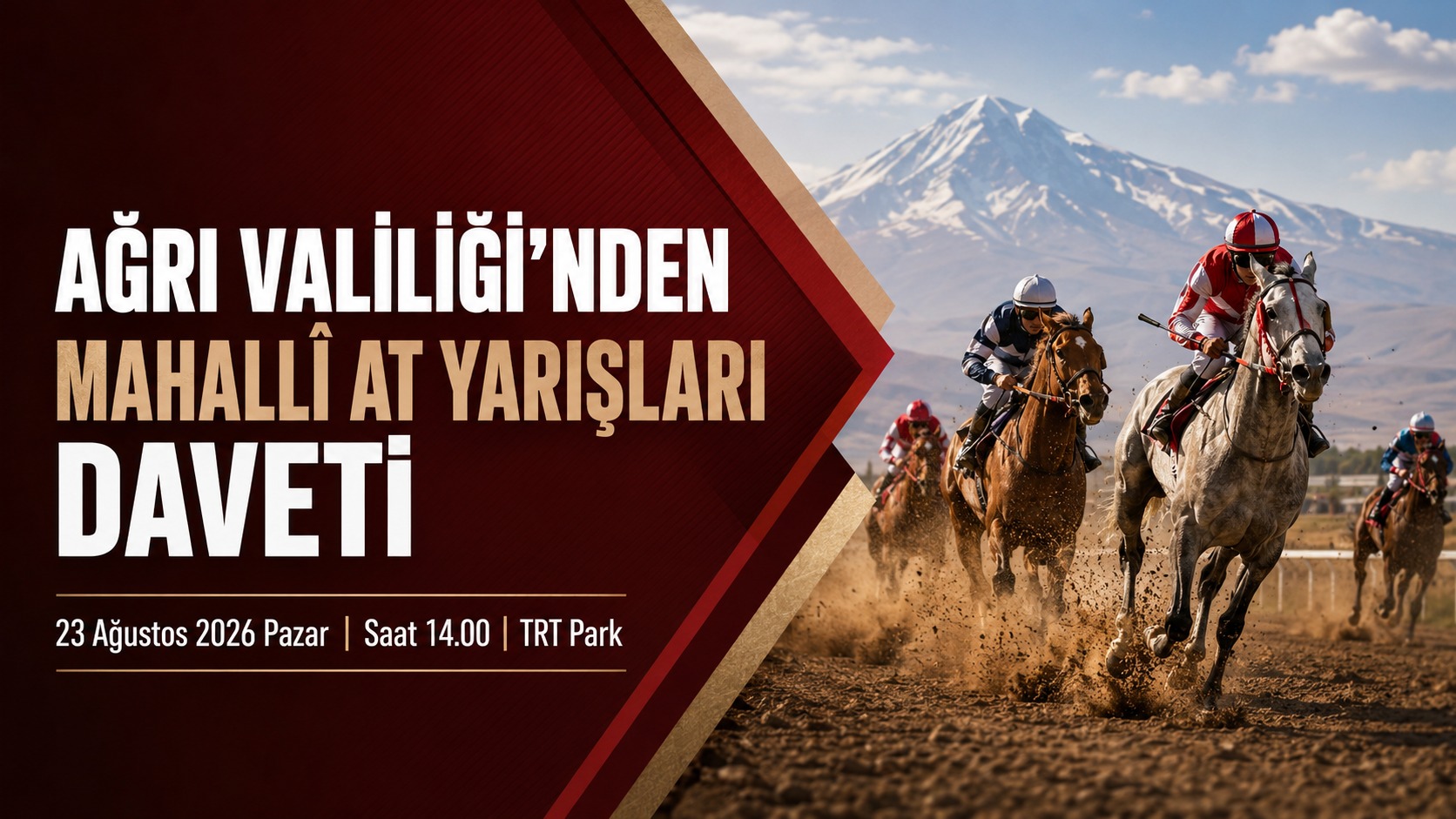 AĞRI VALİLİĞİ’NDEN 2026 YILI MAHALLÎ AT YARIŞLARINA DAVET