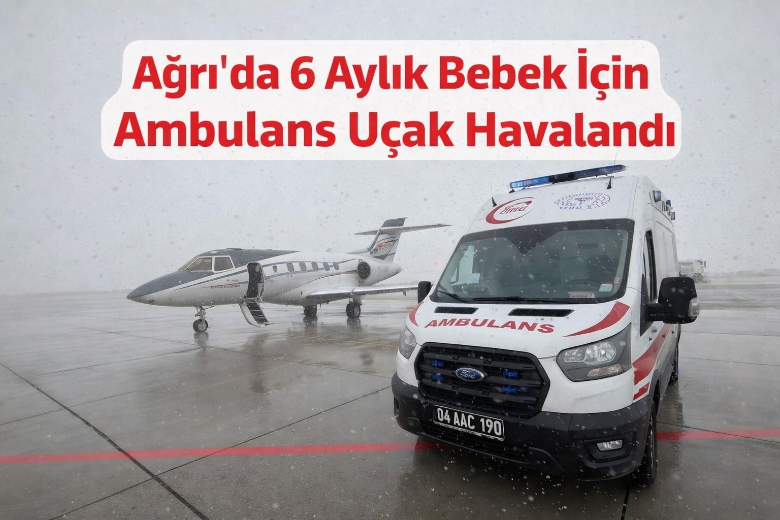 Ağrı’da 6 Aylık Bebek İçin Ambulans Uçak Havalandı