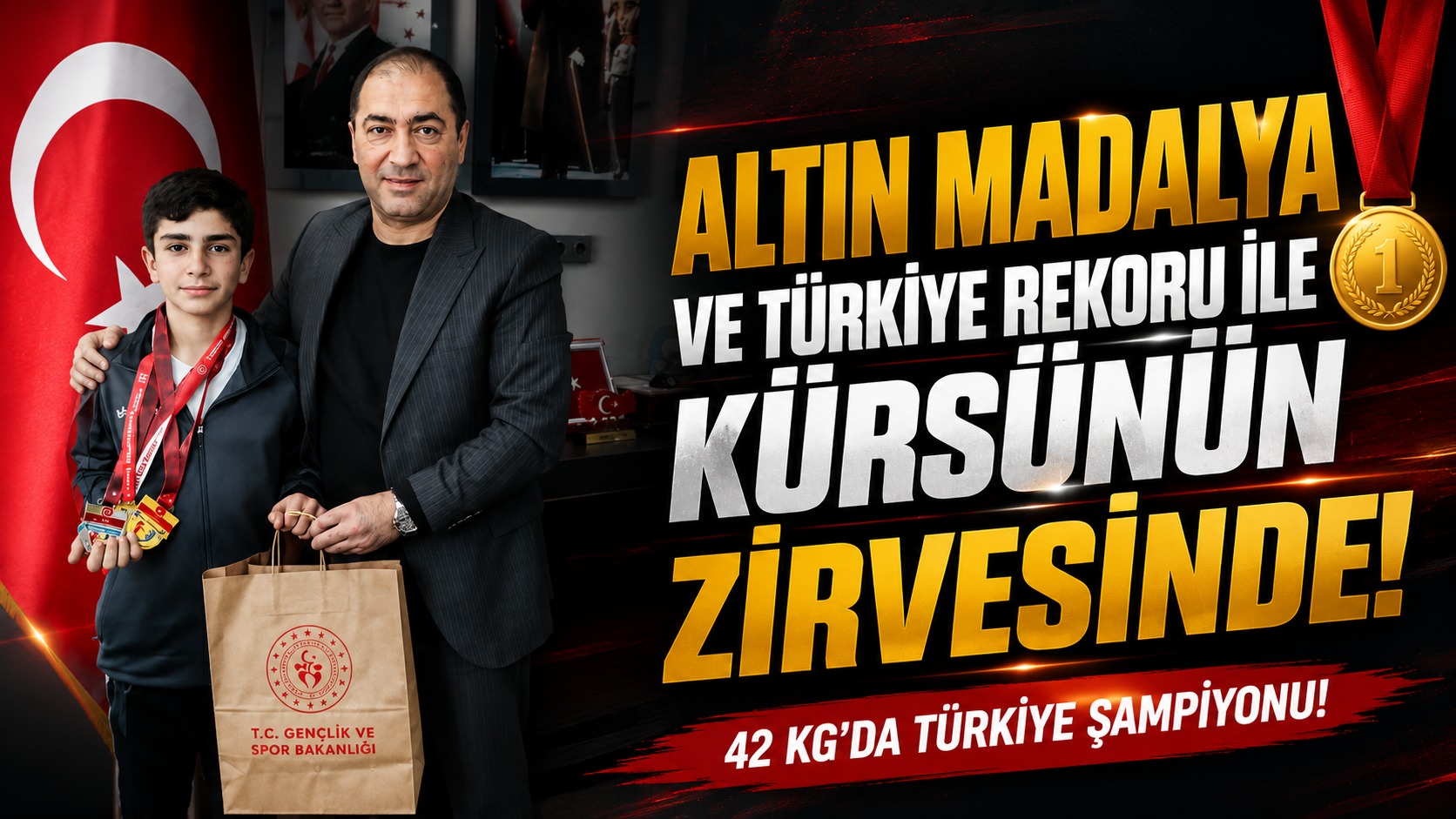 Gençlik ve Spor İl Müdürlüğü’nden Osman Oğur’a Şampiyonluk Tebriği