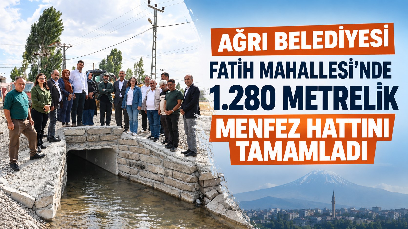 Ağrı Belediyesi Fatih Mahallesi’nde 1.280 Metrelik Menfez Hattını Tamamladı