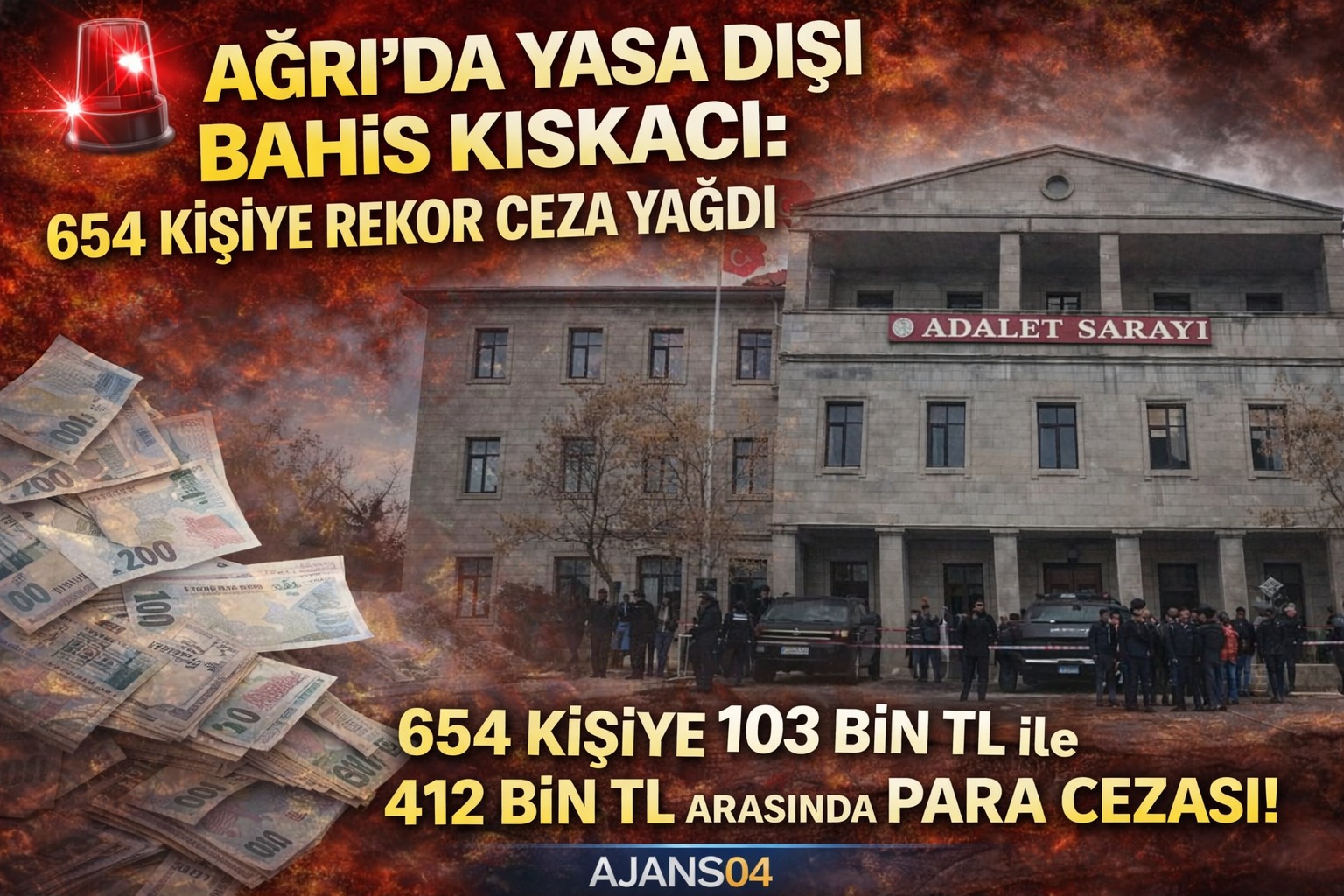 Ağrı’da Yasa Dışı Bahis Operasyonu: 654 Kişiye Ceza Yağdı