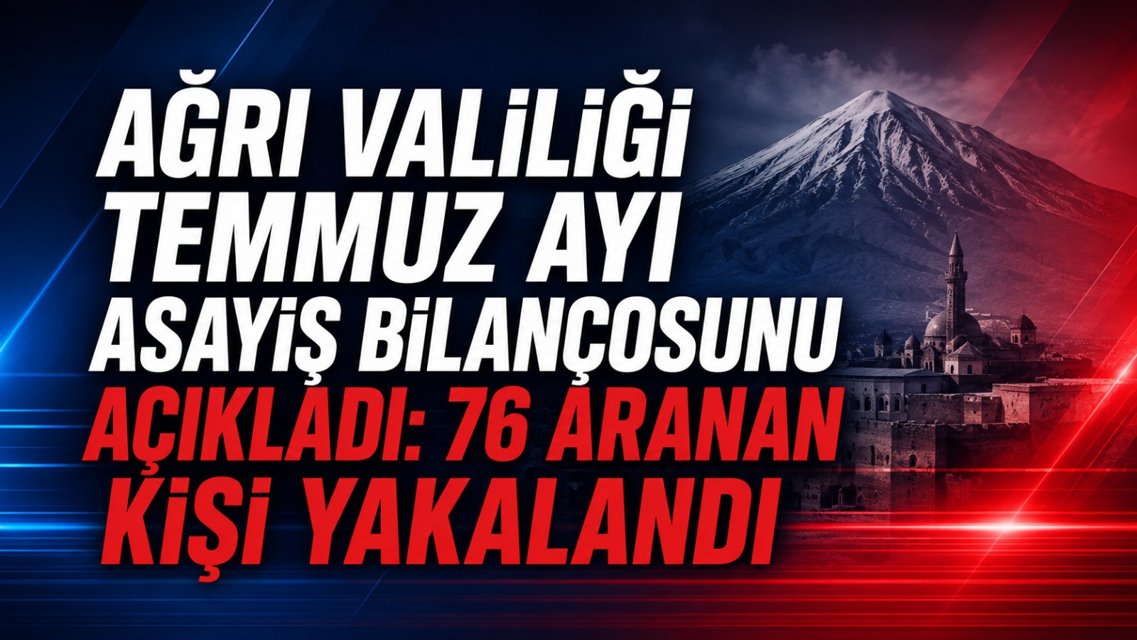 Ağrı Valiliği Temmuz Ayı Trafik Bilançosunu Açıkladı: 58 Bin 184 Araç Sorgulandı