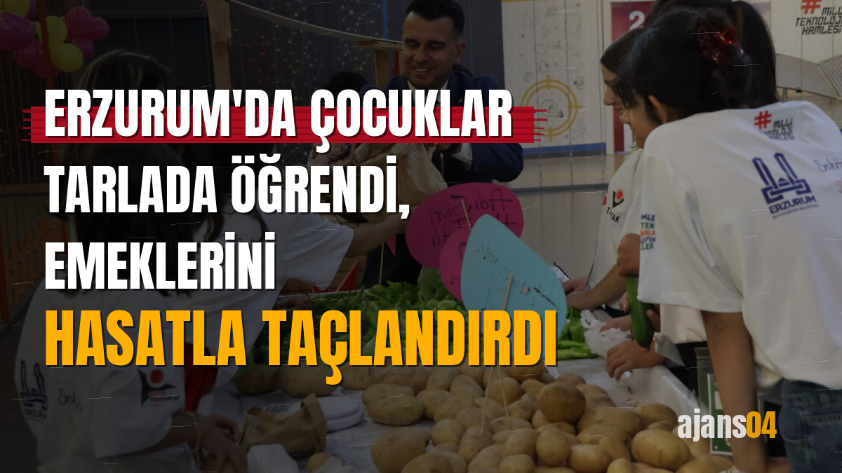 Erzurum'da çocuklar tarlada öğrendi, emeklerini hasatla taçlandırdı