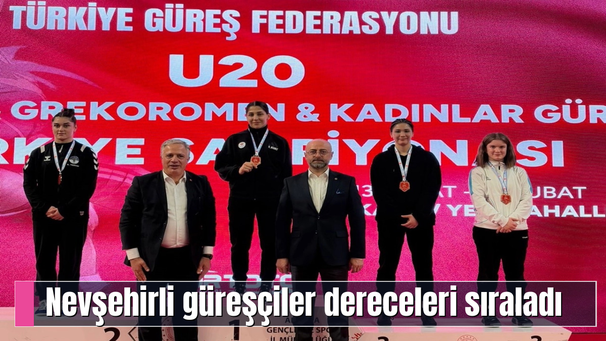 Nevşehirli güreşçiler dereceleri sıraladı