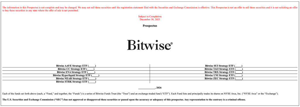 Bitwise, SEC’e Tek Günde 11 Kripto ETF Başvurusu Sundu