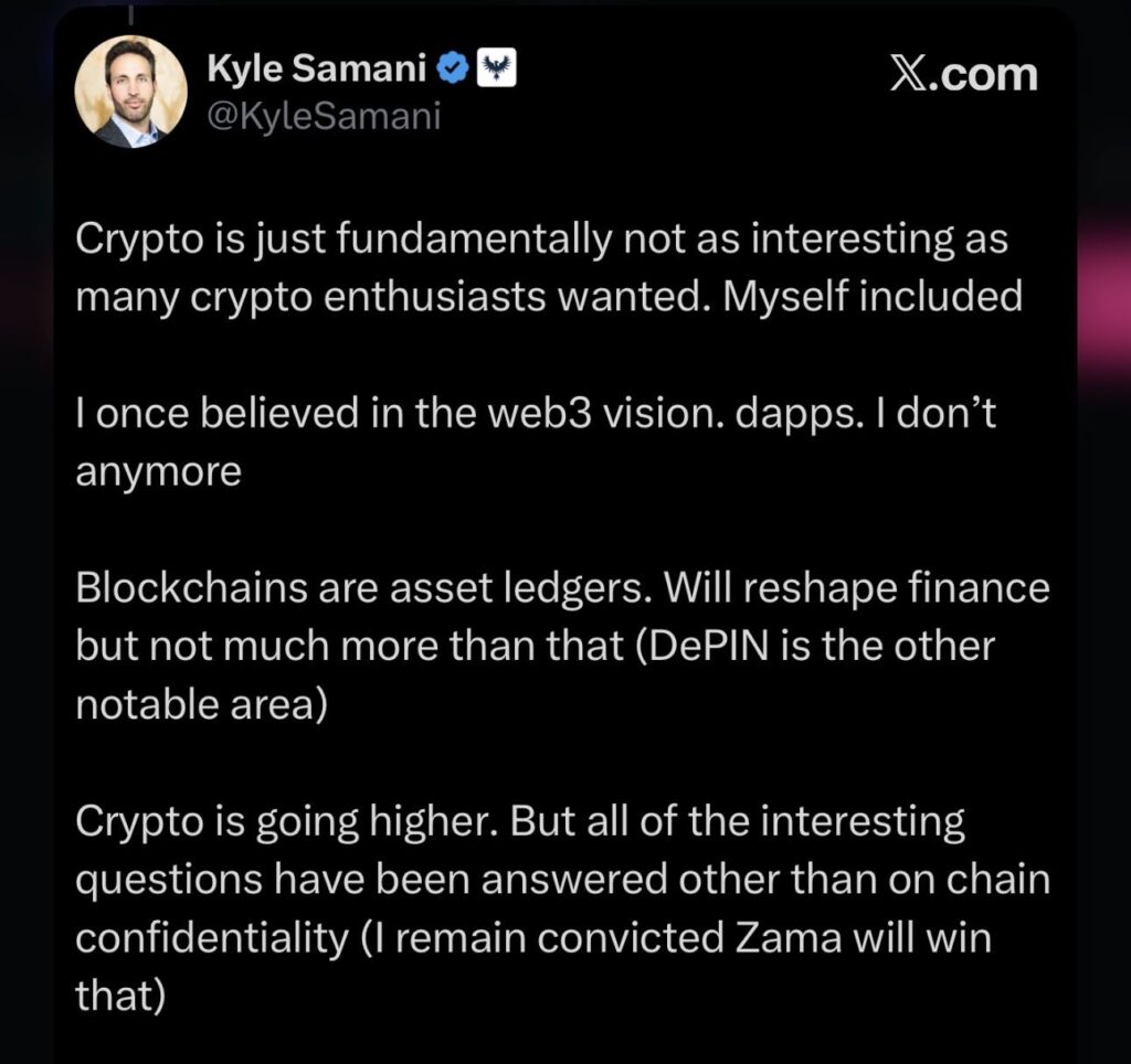 İstifa eden ünlü kripto yatırımcısından “Artık inanmıyorum” çıkışı