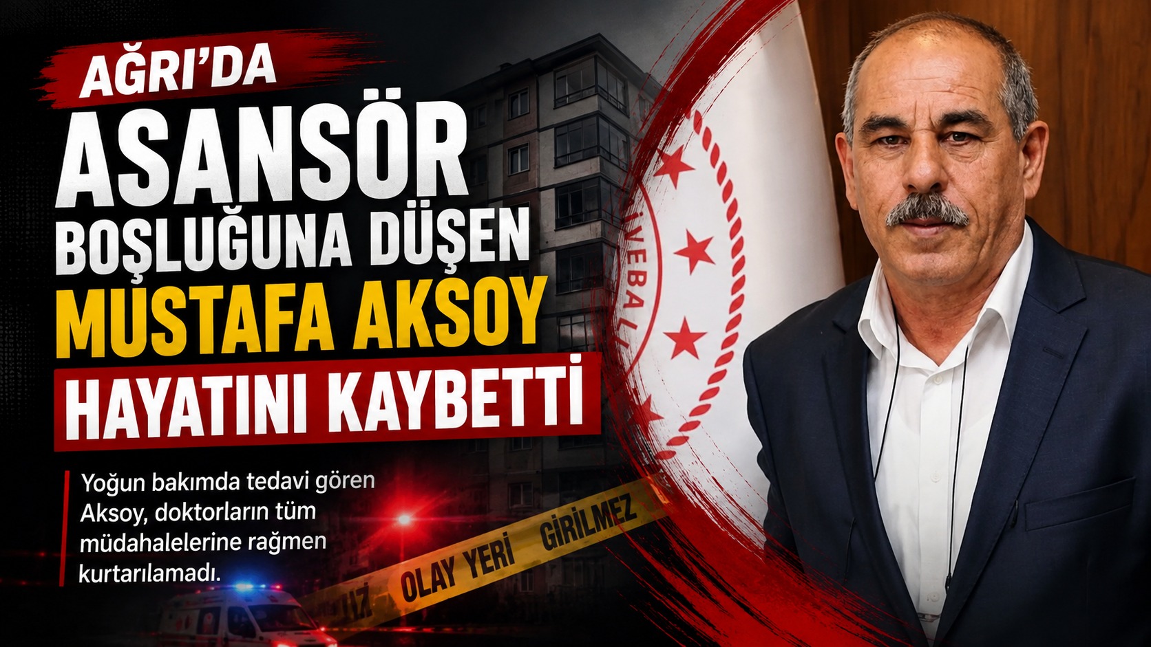 Ağrı’da Asansör Boşluğuna Düşen Mustafa Aksoy Yaşamını Yitirdi