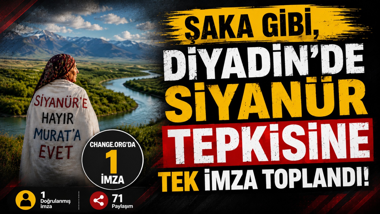 Şaka Ama Gerçek: Diyadin Altınını Protestoda Sadece 1 İmza Atıldı